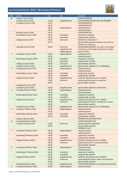 activiteitenoverzicht 2016 - Harmonie Wilhelmina Posterholt