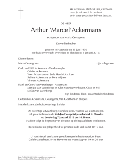 Arthur `Marcel`Ackermans
