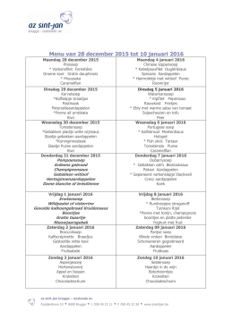 28 december t/m 10 januari 2016 - AZ Sint-Jan Brugge