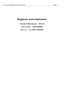 Rapporto Autovalutazione - Liceo Classico "A.Caro"