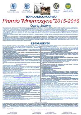 Premio ``Mnemosyne"2015-2016