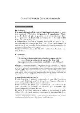 nuovi limiti al sindacato da parte della Consulta?