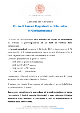Informazioni LMCU Ravenna - Lauree e Lauree Magistrali