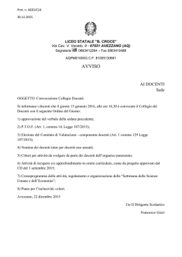 AVVISO CD gennaio - Liceo Statale "Benedetto Croce"