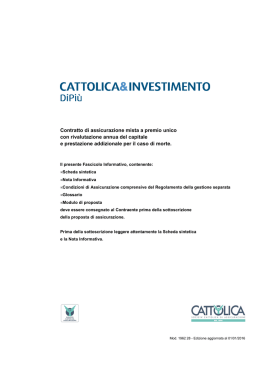 Cattolica&Investimento DiPiù - Copertina