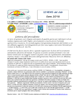 Leggi le news di Gennaio 2016 - Calabria Camper Club "Sila"
