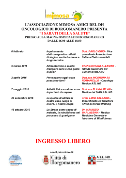 INGRESSO LIBERO - Regione Piemonte