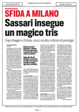 SFIDA A MILANO - Dinamo Sassari
