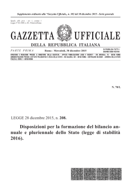 legge di stabilit&agrave; - Quotidiano Sanit&agrave;