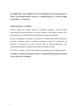 1 ACCORDO TRA AUSL MODENA E NUOVO OSPEDALE DI