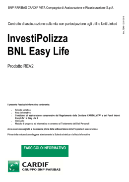InvestiPolizza BNL Easy Life: fascicolo informativo