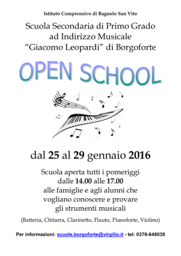 Open School 2016 - Istituto Comprensivo di Bagnolo San Vito