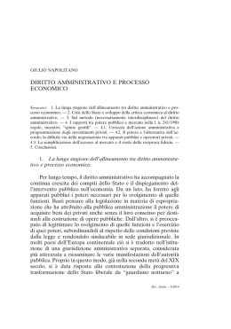 DIRITTO AMMINISTRATIVO E PROCESSO ECONOMICO 1. La