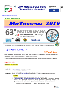 63° Motobefana - Correggio - Programma