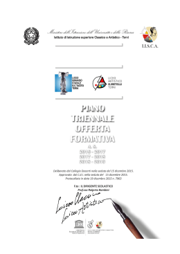Piano Triennale Offerta Formativa IISCA di Terni A.S. 2016
