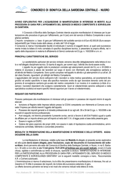 Bando integrale - Consorzio di Bonifica della Sardegna Centrale