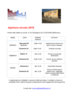 Apertura circolo 2016 - Gruppo Audiolesi Bellinzona