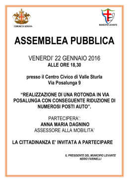 ASSEMBLEA PUBBLICA - Comune di Genova.