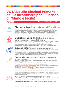 Come si vota - Primarie Milano