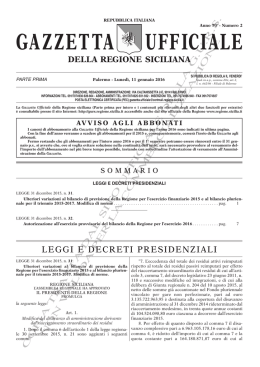 GAZZETTA UFFICIALE DELLA REGIONE SICILIANA – PARTE I n. 2