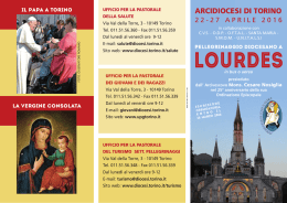 Programma del Pellegrinaggio a Lourdes