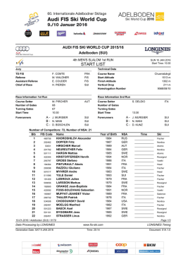 Start List Run 1 - FIS Ski World Cup Adelboden