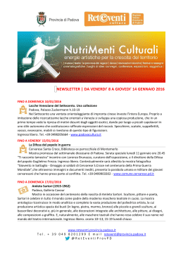 Newsletter eventi in provincia - Parco Regionale dei Colli Euganei