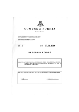 COMUNE FORMIA N. 1 del 07.01.2016