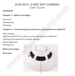 DVR-0031-3 WIFI SPY CAMERA User Guide