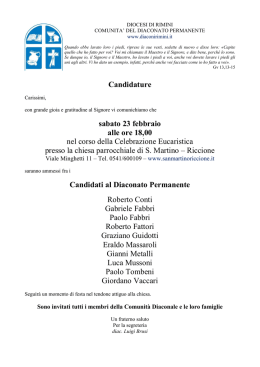 Candidature (scarica PDF) - Diaconi della Diocesi di Rimini