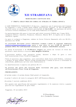 6 Gennaio 2016 - Comitato Provinciale FIDAL Taranto