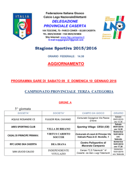 DP CASERTA-agg.programma gare 9-10.1.2016