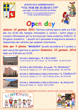 Open day - Istituto Comprensivo Via Tor de Schiavi 175