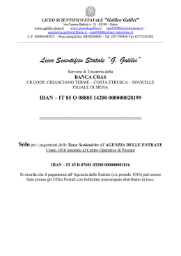 Codice IBAN - Liceo Scientifico Galilei