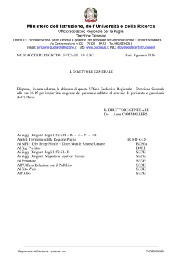 Decreto DDG prot. n. 19 del 05.01.2016
