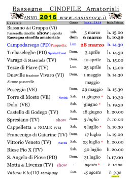 Calendario stampabile - Rassegne cinofili amatoriali del Veneto