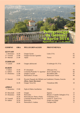 Pellegrinaggi 2016 - Parrocchia di Santa Maria del Monte | Sacro
