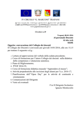 IV CIRCOLO “G. MARCONI” TRAPANI Al personale Docente Al sito