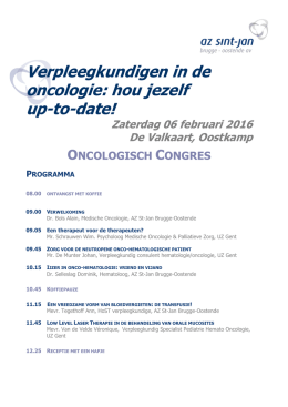 Programma oncologisch congres - AZ Sint-Jan Brugge