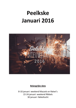 Pee&iuml;kske Januari 2016