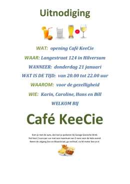 Uitnodiging Opening Cafe KeeCie