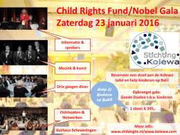 Child Rights Fund/Nobel Gala Zaterdag 23 januari 2016