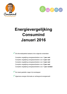 Energievergelijking Consumind Januari 2016