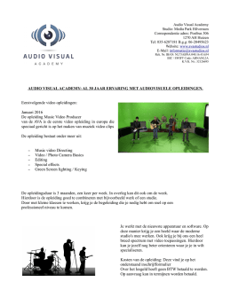 Video Producer - Audio Visual Academy