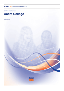 Actief College - KoersVO - Schoolprofielen 2014-2015