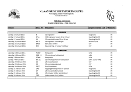 Planning Antwerpen 2016 per maand
