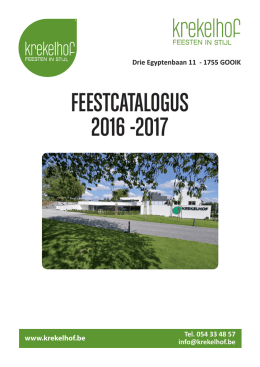 FEESTCATALOGUS 2016 -2017