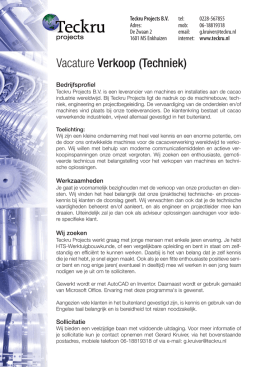 Vacature Verkoop (Techniek)