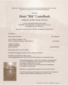 Camelbeek Henri Rik brief