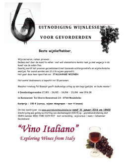 Flyer Wijnproeven voor gevorderden